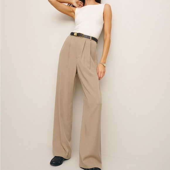 REFORMATION Mason High Waist Wide Leg Trouser - Picture 1 of 9